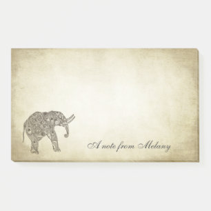 Eleganter Chic-Dame-Elefant Vintag Post-it Klebezettel