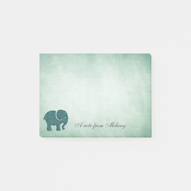 Eleganter Chic-Dame-Elefant Vintag Post-it Klebezettel (Vorderseite)