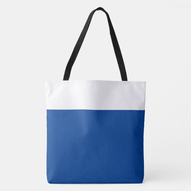 Eleganter Chic Deep Blue White Farbblock nahtlos Tasche (Vorderseite)