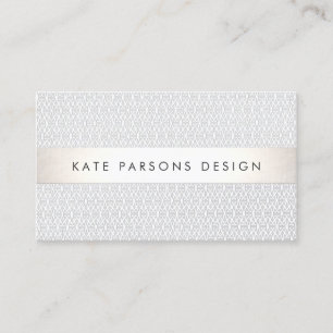 Eleganter Chic Designer Silver Striping Muster Visitenkarte