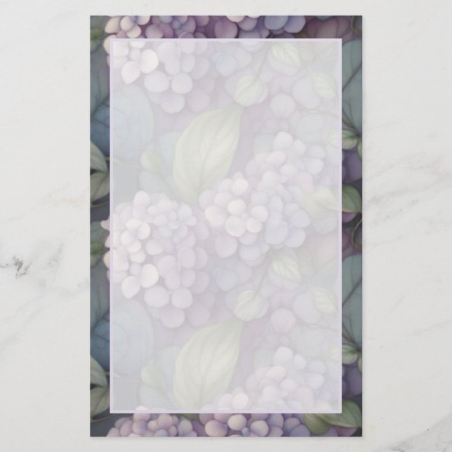 Eleganter, chic dusty lila boho Aquarellblume Briefpapier (Vorderseite)