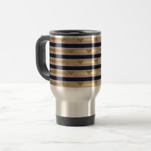 Eleganter Chic Falsche Gold Glitzernde Herzen Auf Reisebecher