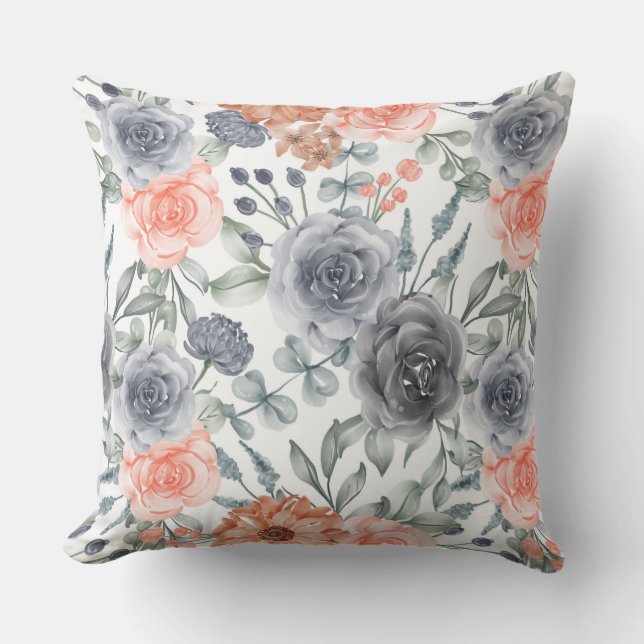 Eleganter Chic floral Kissen (Vorderseite)