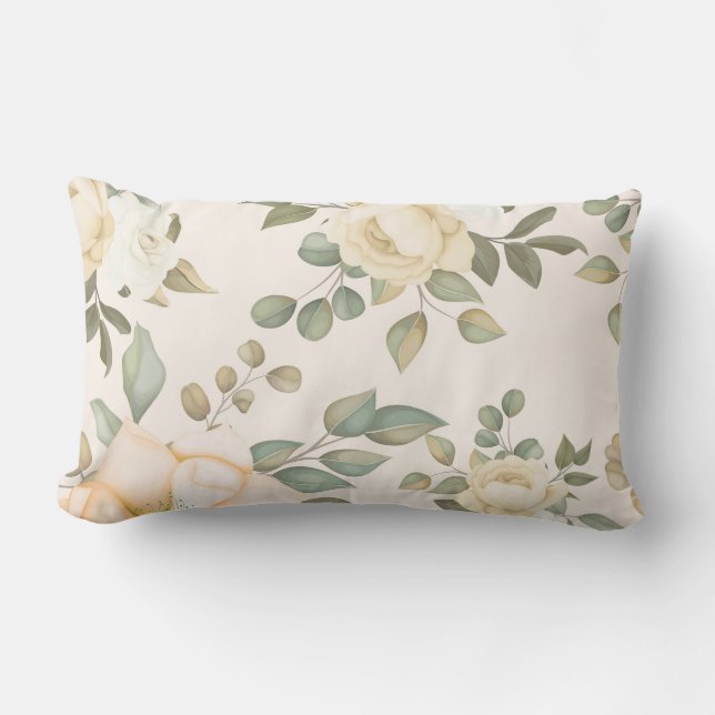Eleganter Chic floral Kissen Für Draußen (Vorderseite)