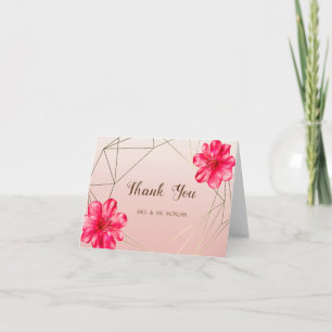 Eleganter Chic Geometrisch, Hibiskus Dankeskarte