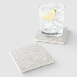 Eleganter, chic Glamour Weiß Faux Glitter Steinuntersetzer