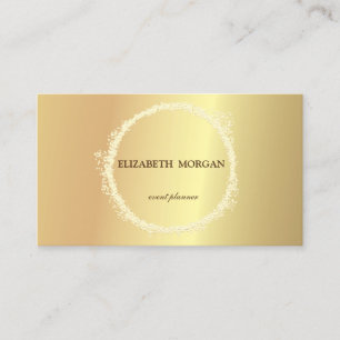 Eleganter Chic Gold Confetti Circle Visitenkarte