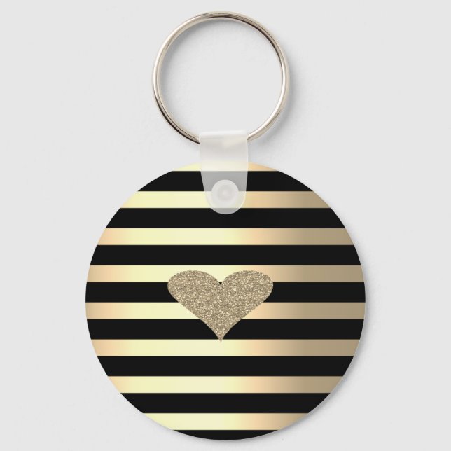 Eleganter Chic Gold Glitzer Herzlich Willkommen au Schlüsselanhänger (Vorderseite)