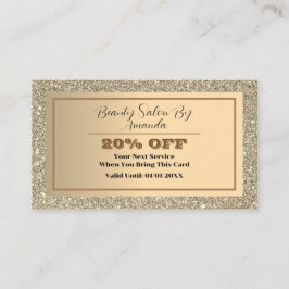 Eleganter Chic Golden Foil Glittery Rabattkarte