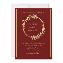 Eleganter Chic Golden Foliage Burgundy Wedding