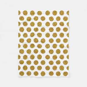 Eleganter Chic-Goldpolka-Punkt-Glitzer-Foto-Druck Fleecedecke