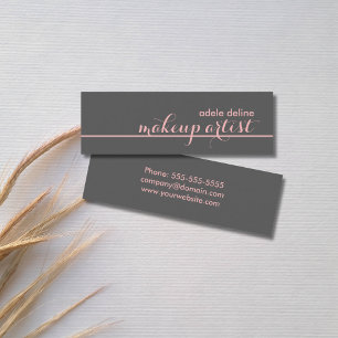 Eleganter Chic Gray Pale Line Makeup Artist Mini Visitenkarte