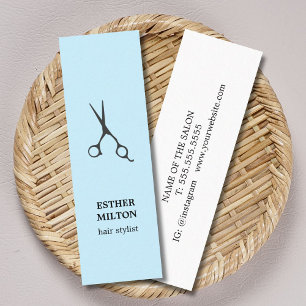 Eleganter Chic Light Blue Scissors Haar Stylist Mini Visitenkarte
