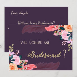 Eleganter Chic Lila Rose Feather Einladung