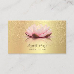 Eleganter Chic Lotus Gold Konfetti Yoga-Lehrerin Visitenkarte