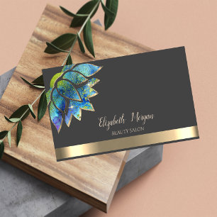 Eleganter Chic Lotus Gold Streifen Schönheit Visitenkarte