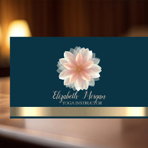 Eleganter Chic Lotus Gold Streifen Visitenkarte
