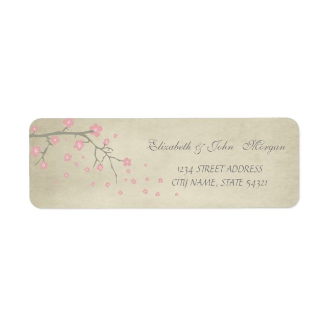 Eleganter Chic Luxury - Cherry Tree Address Label (Vorne)
