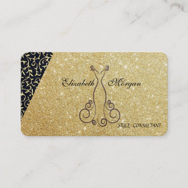 Eleganter Chic Luxury Glittery, Dress Visitenkarte (Vorderseite)
