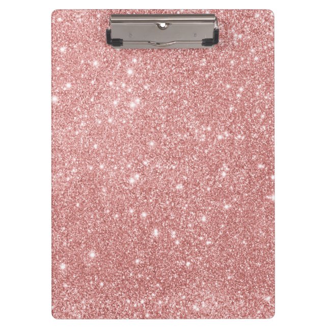 Eleganter Chic-LuxusImitat-Glitzer-Rosen-Gold Klemmbrett (Vorderseite)