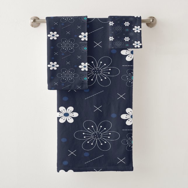 Eleganter Chic mit Blumenmarschall Badhandtuch Set (Insitu)