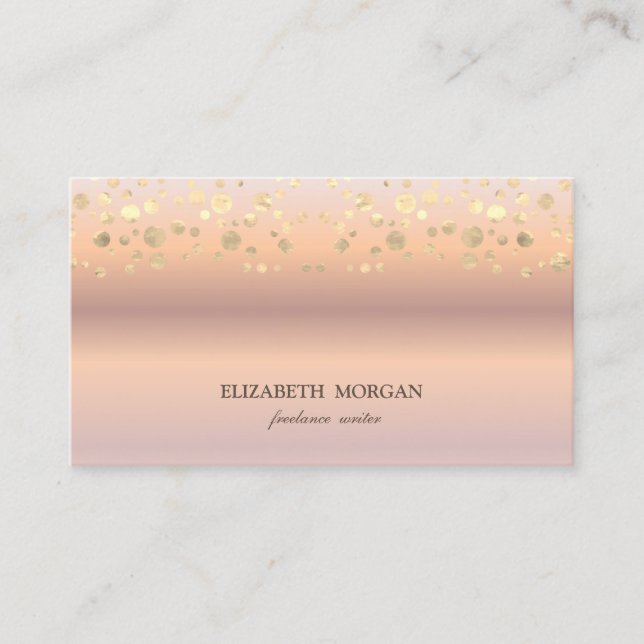 Eleganter Chic Modern, Gold Confetti Visitenkarte (Vorderseite)