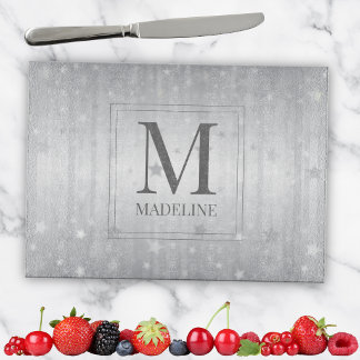Eleganter Chic Modern White Gray Silver Star Schneidebrett