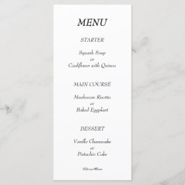 Eleganter Chic Modernes Minimalistisch Schwarz und Menükarte
