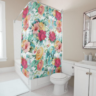 Eleganter Chic Modernes tropisches Wasser Duschvorhang
