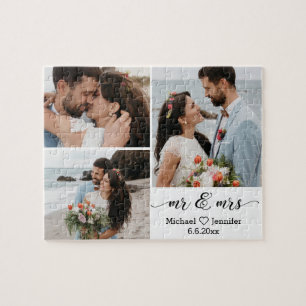 eleganter Chic Mr & Mrs Hochzeit 3 Foto-Collage  