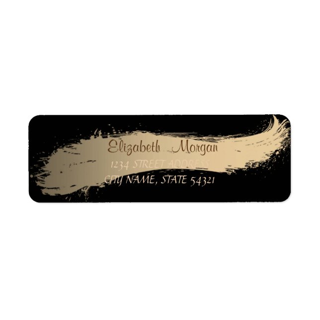 Eleganter Chic, Pinselstrich, Schwarze Adressenauf (Vorne)