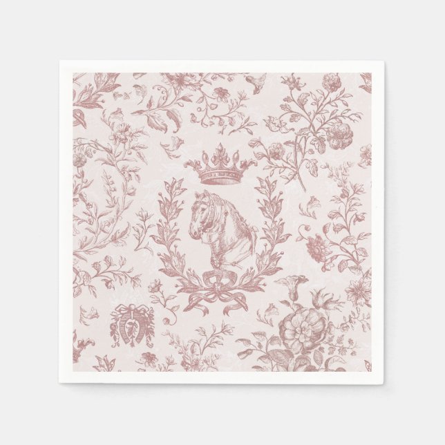Eleganter Chic Plum Beige Reittoile Serviette (Vorderseite)