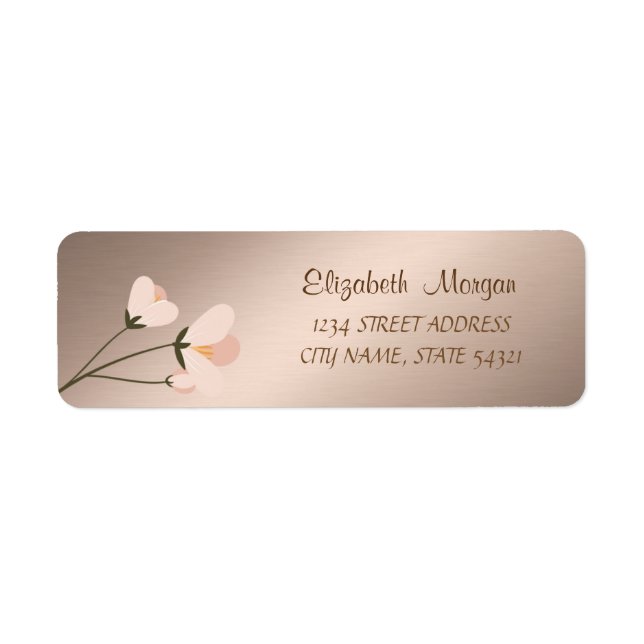 Eleganter Chic Romantic, Blume-Adressetikett (Vorne)