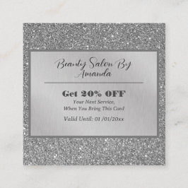 Eleganter Chic Silver Foil Glitzer Glamour Salon Rabattkarte