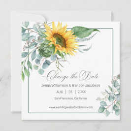 Eleganter Chic Sonnenblume Eukalyptus Ändern Sie d Save The Date