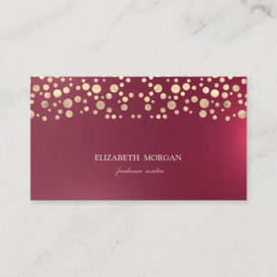 Eleganter Chic Sophistiziert, Gold Konfetti Rot Visitenkarte