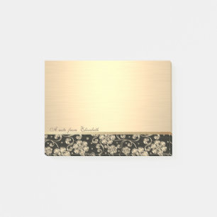 Eleganter Chic  Stilvoll Mädchenhaft , Goldene Blu Post-it Klebezettel