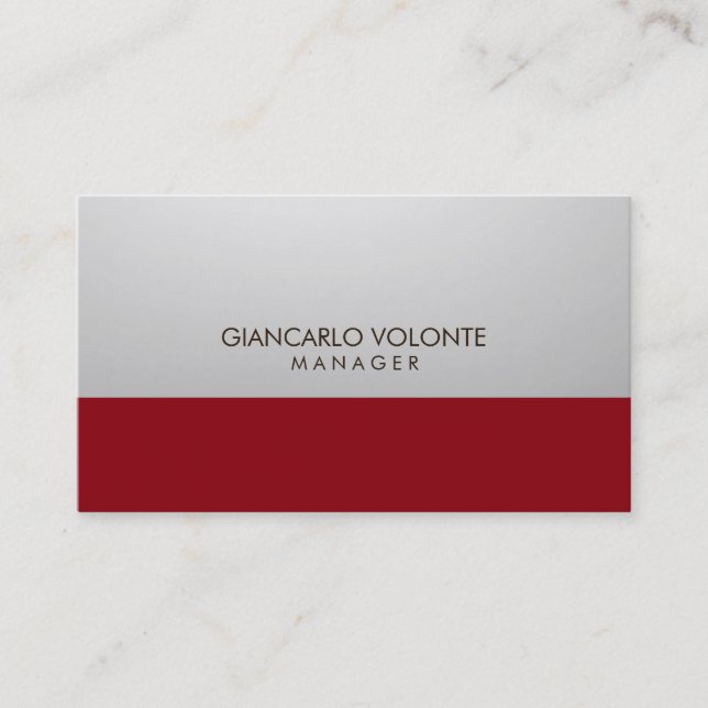 Eleganter Chic Stilvolle Gray Red Artwork Beruflic Visitenkarte (Vorderseite)
