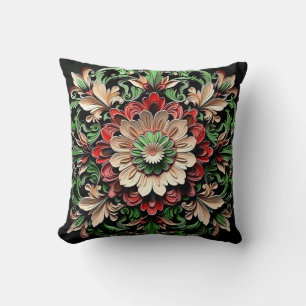 Eleganter Chic Stylischer Floraler Luxus Bunt  Kissen