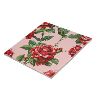 Eleganter Chic Stylischer Mädchenhaft Blumen Rose Fliese