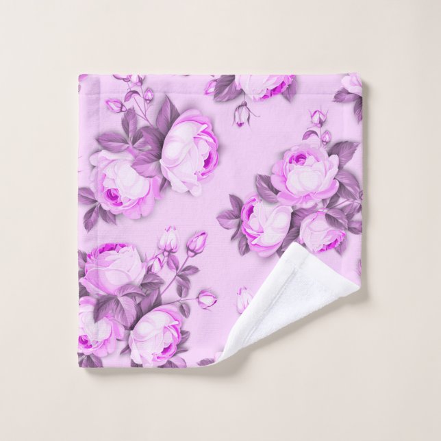 Eleganter Chic trendy Pink Blumen Waschlappen (Waschlappen)
