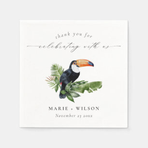 Eleganter Chic Tropical Rainforest Toucan Wedding Serviette