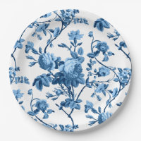 Eleganter Chic Vintag Blue Rose Floral