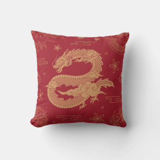 Eleganter chinesischer Drachensamteffekt Kissen