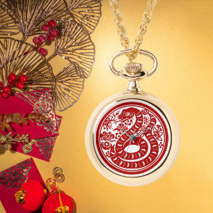 Eleganter chinesischer Neujahrsschlange Zodiac Pen Armbanduhr