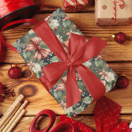 Eleganter Christmas Cheer Candy Canes Bow Geschenkpapier