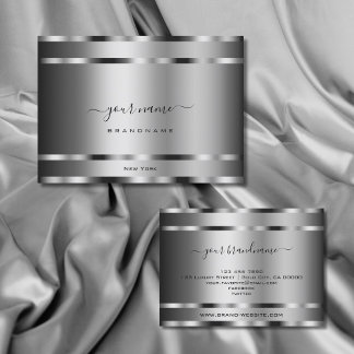 Eleganter Chrome-Effekt Silber-Farben Beruflich Visitenkarte