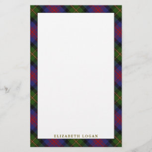Eleganter Clan Logan Tartan Kariert Briefpapier
