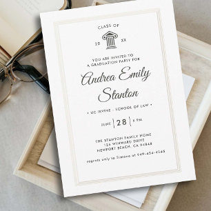 Eleganter Classic Triple Frame Law School Abschlus Einladung