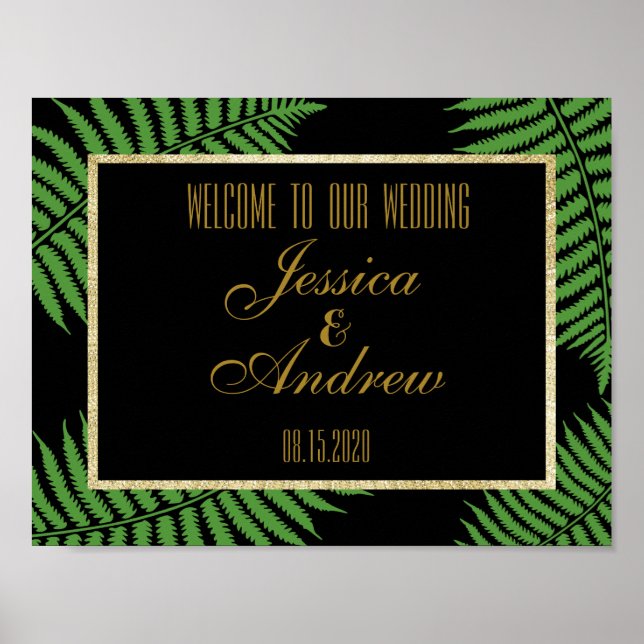 Eleganter Classy Bracken Wedding Willkommen Poster (Vorne)